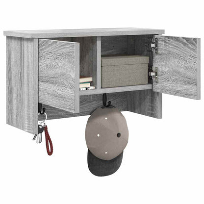 Appendiabiti a muro con porta Grigio Sonoma 50 x 20 x 30 cm