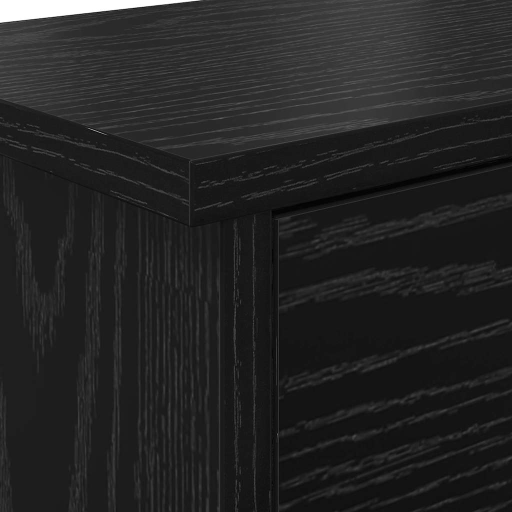 Appendiabiti a muro con lo scaffale Rovere Nero 80 x 20 x 30 cm