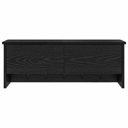 Appendiabiti a muro con lo scaffale Rovere Nero 80 x 20 x 30 cm