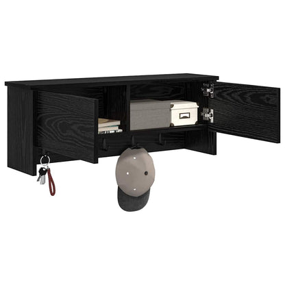 Appendiabiti a muro con lo scaffale Rovere Nero 80 x 20 x 30 cm