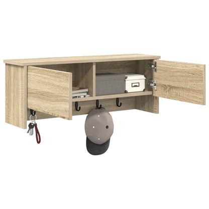 Appendiabiti a muro con porta Rovere Sonoma 80 x 20 x 30 cm