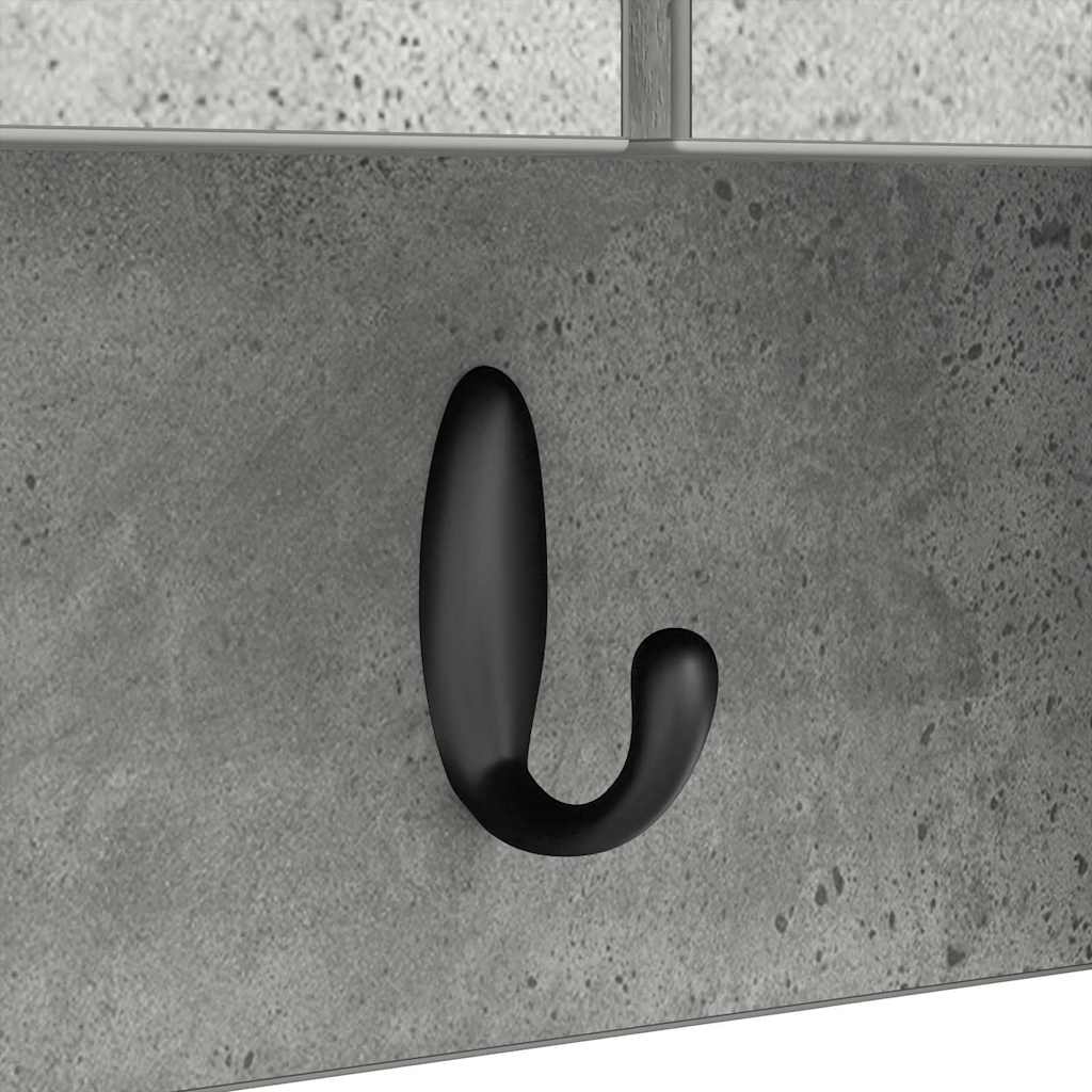 Appendiabiti a muro con porta Grigio cemento 80 x 20 x 30 cm | homemem39