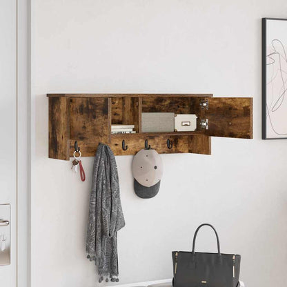 Appendiabiti a muro con lo scaffale Rovere fumé 80 x 20 x 30 cm | homemem39