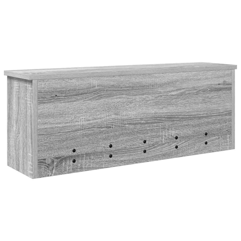 Appendiabiti a muro con porta Grigio Sonoma 80 x 20 x 30 cm