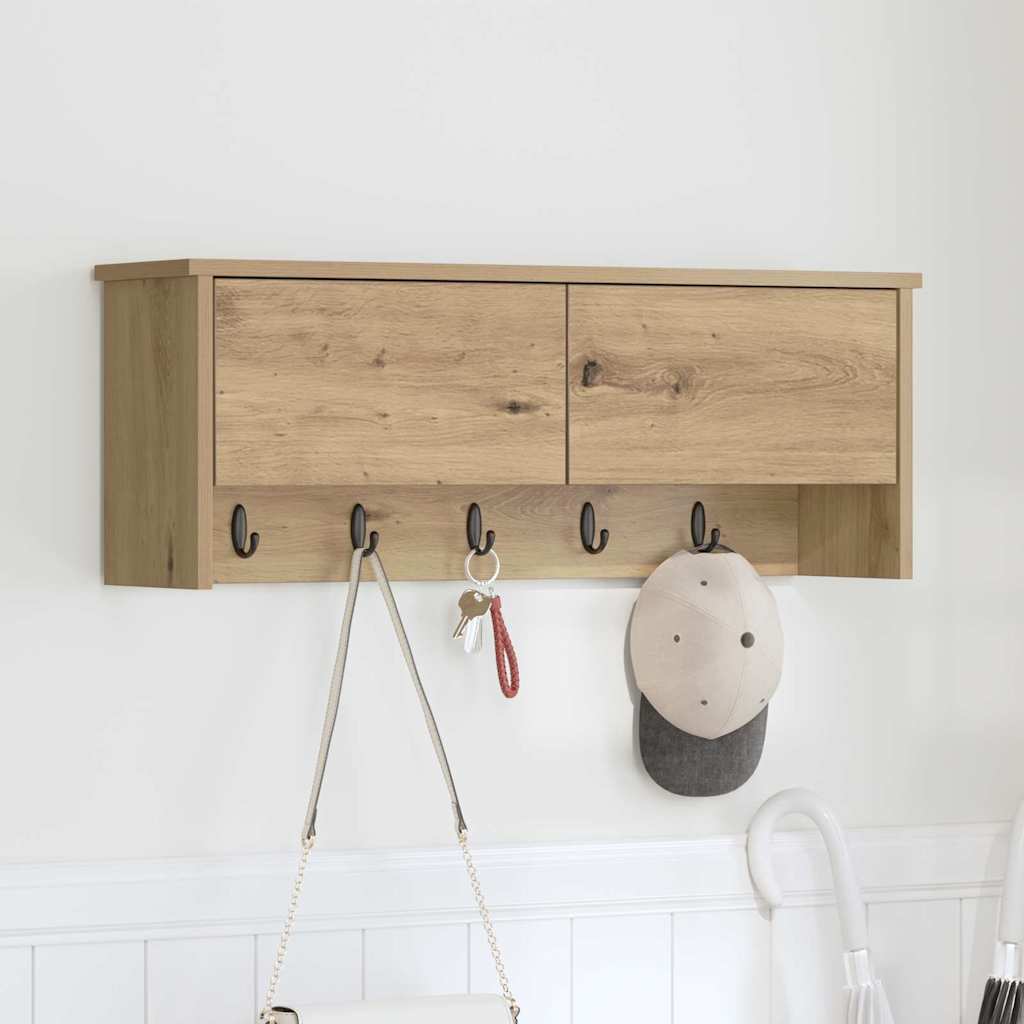 Appendiabiti a muro A parete Rovere artigianale 80 x 20 x 30 cm | homemem39