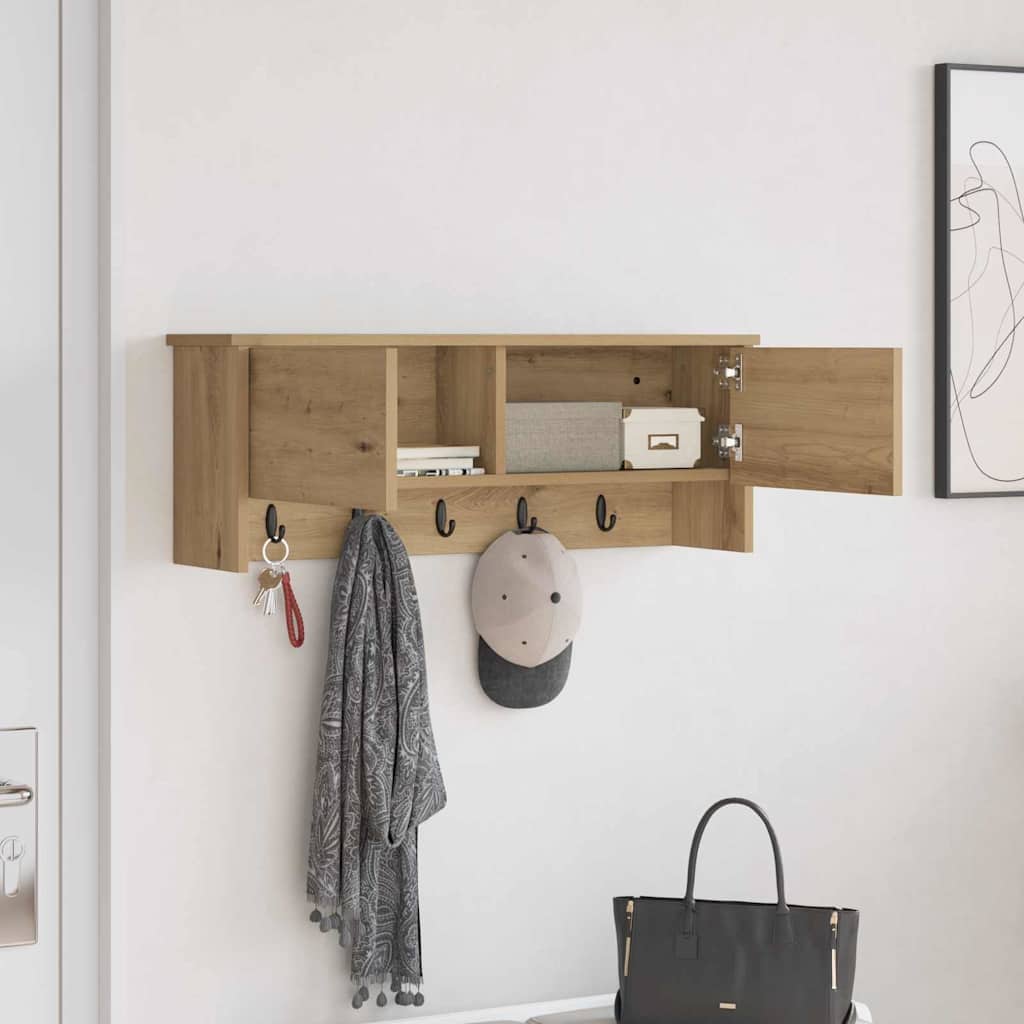 Appendiabiti a muro A parete Rovere artigianale 80 x 20 x 30 cm | homemem39