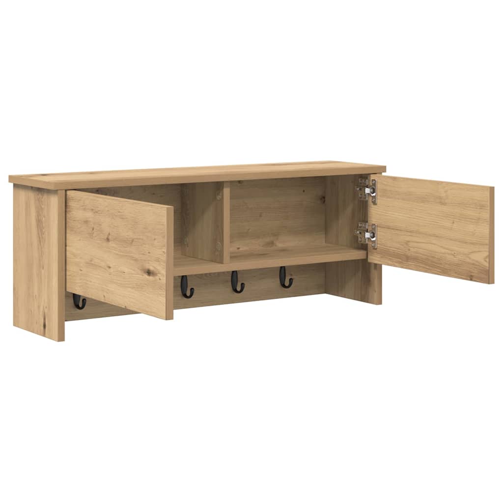 Appendiabiti a muro A parete Rovere artigianale 80 x 20 x 30 cm | homemem39