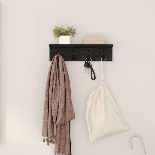 Appendiabiti a muro Rovere Nero 40 x 10,5 x 10,5 cm | homemem39