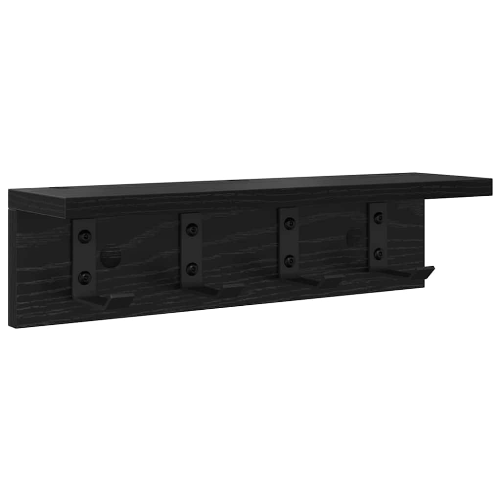 Appendiabiti a muro Rovere Nero 40 x 10,5 x 10,5 cm | homemem39
