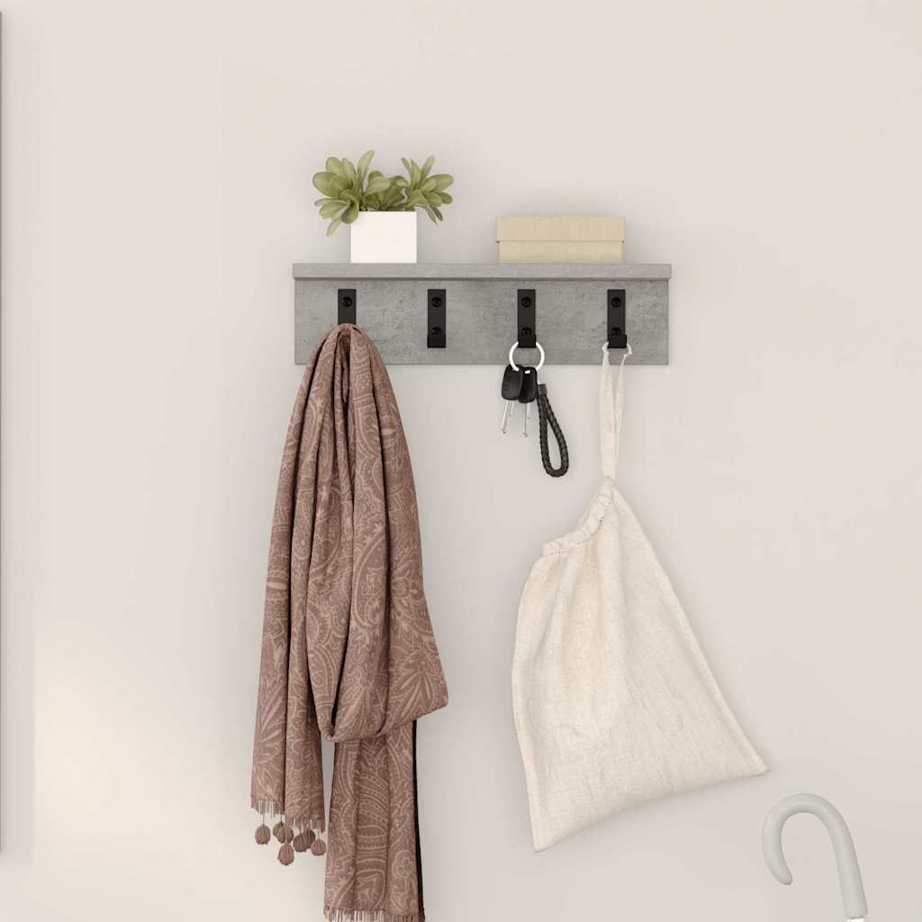 Appendiabiti a muro Grigio cemento 40 x 10,5 x 10,5 cm | homemem39