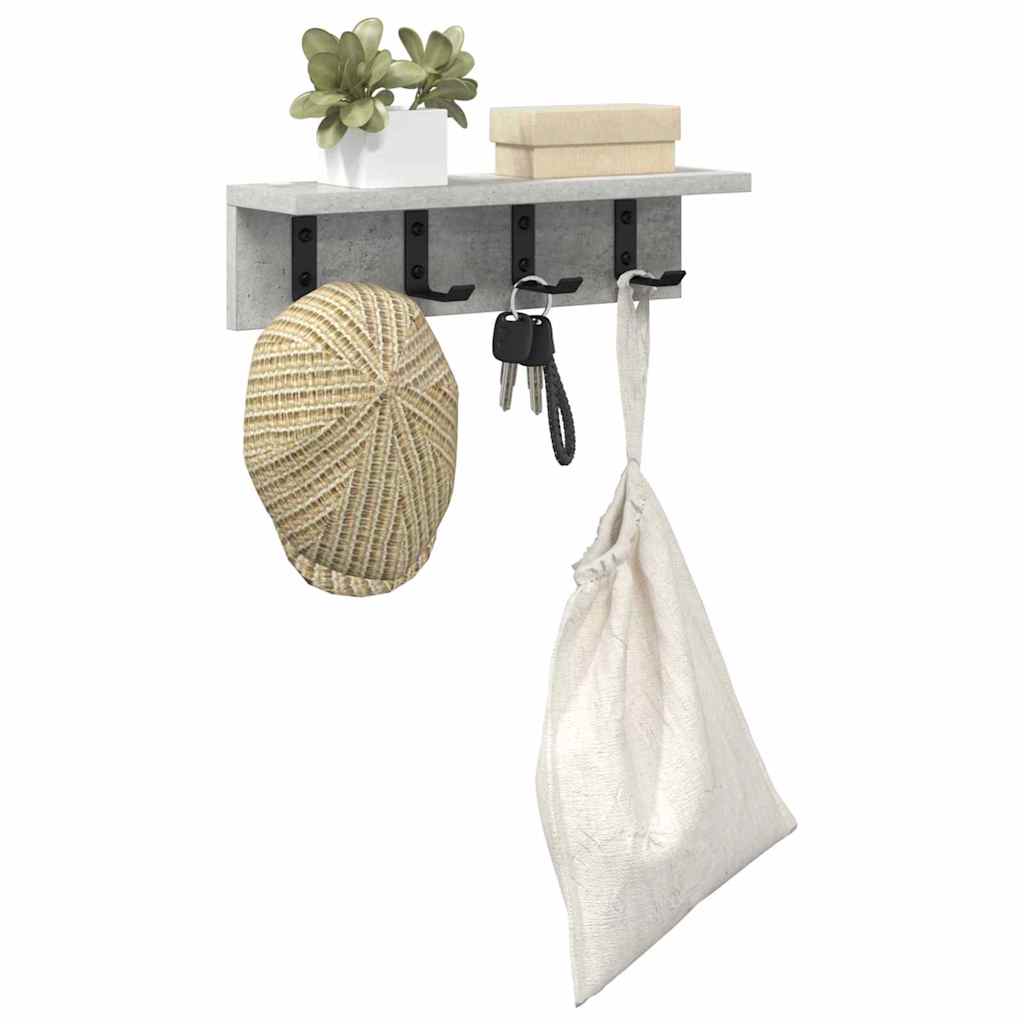 Appendiabiti a muro Grigio cemento 40 x 10,5 x 10,5 cm | homemem39