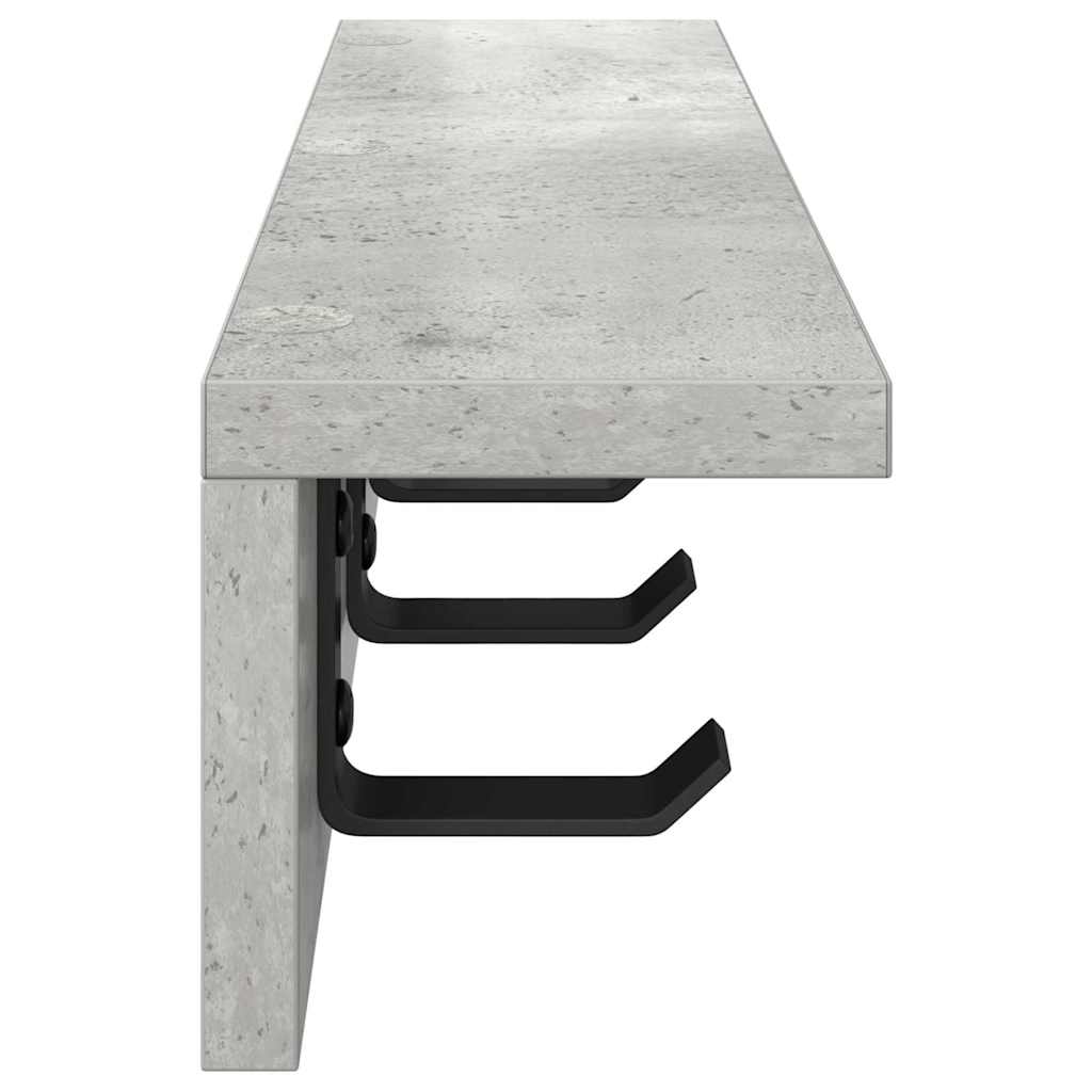 Appendiabiti a muro Grigio cemento 40 x 10,5 x 10,5 cm | homemem39