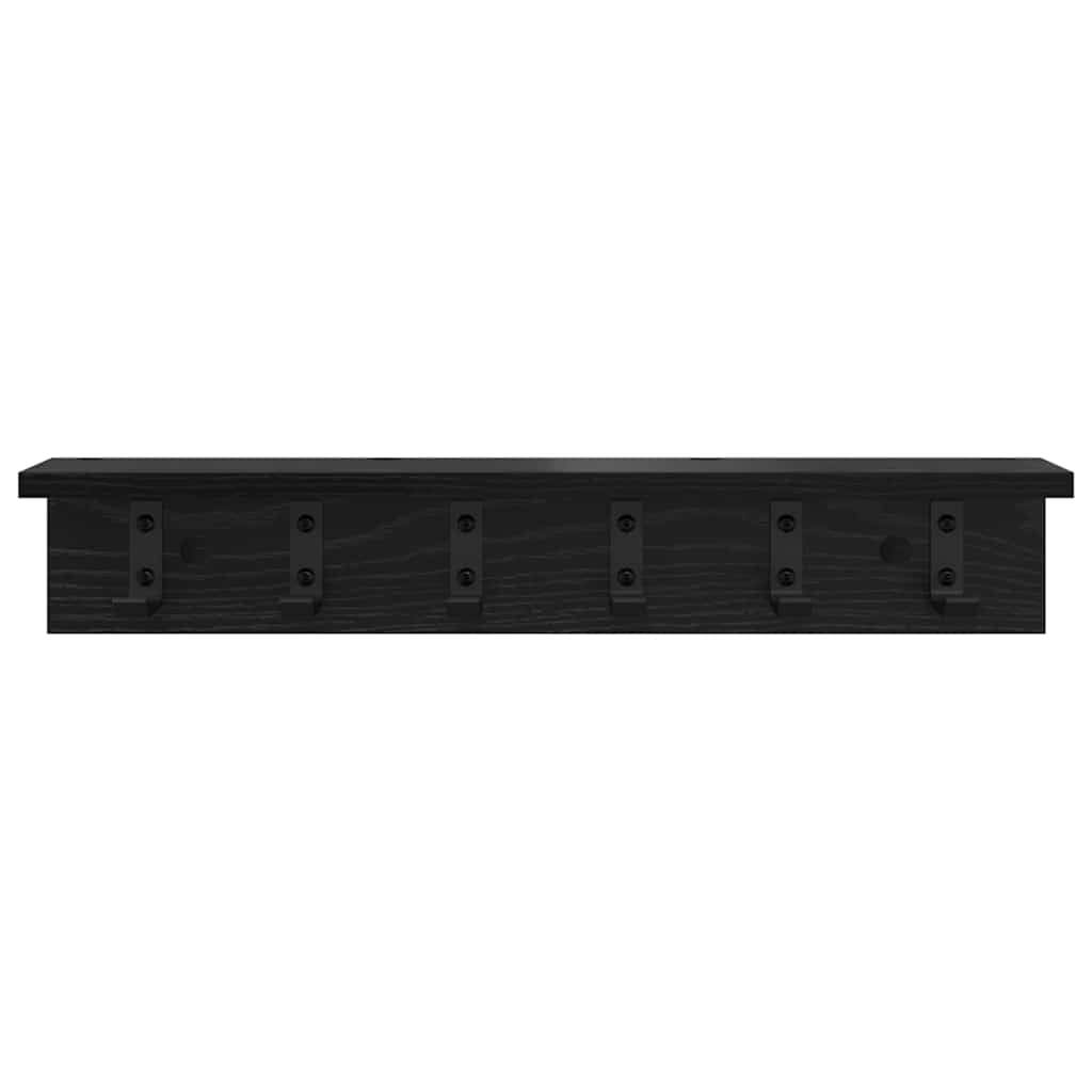 Appendiabiti a muro Rovere Nero 60 x 10,5 x 10,5 cm | homemem39