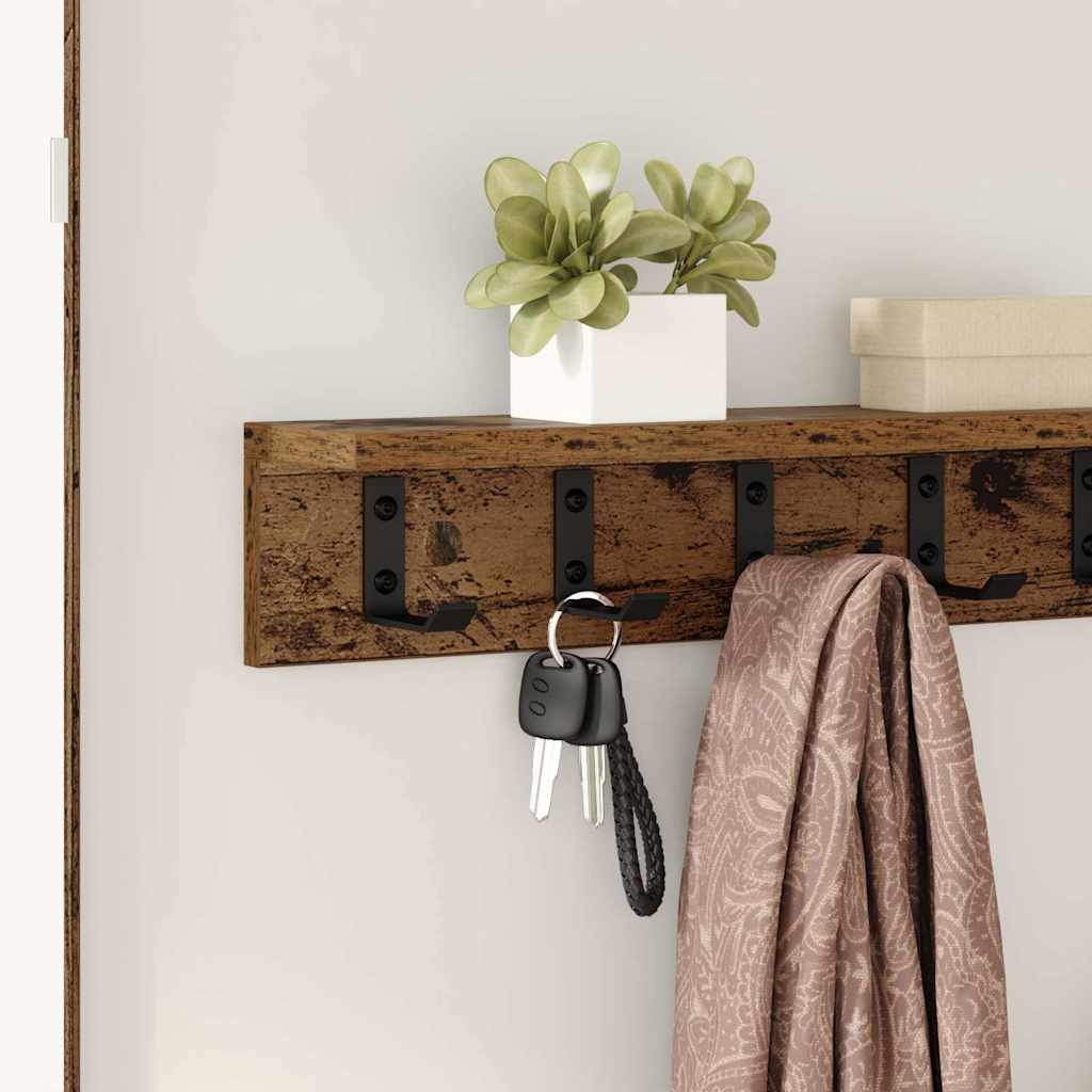 Appendiabiti a muro Legno vecchio 60 x 10,5 x 10,5 cm | homemem39