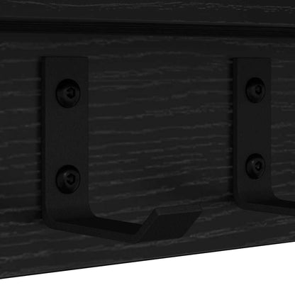 Appendiabiti a muro Rovere Nero 80 x 10,5 x 10,5 cm | homemem39
