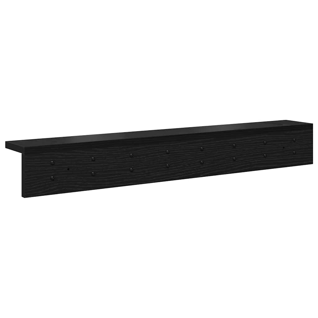 Appendiabiti a muro Rovere Nero 80 x 10,5 x 10,5 cm | homemem39