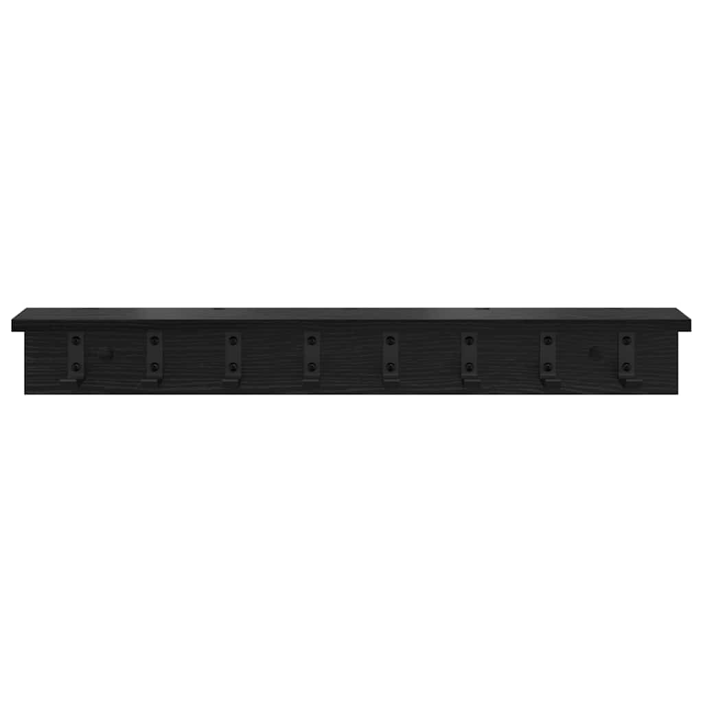 Appendiabiti a muro Rovere Nero 80 x 10,5 x 10,5 cm | homemem39