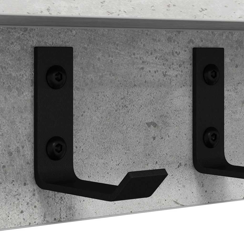 Appendiabiti a muro Grigio cemento 80 x 10,5 x 10,5 cm | homemem39