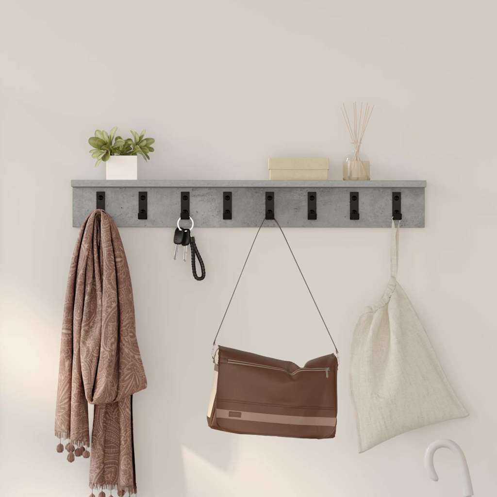 Appendiabiti a muro Grigio cemento 80 x 10,5 x 10,5 cm | homemem39