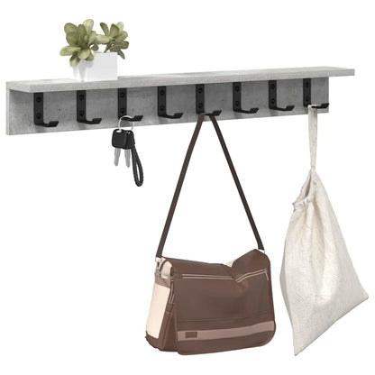Appendiabiti a muro Grigio cemento 80 x 10,5 x 10,5 cm | homemem39
