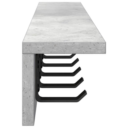 Appendiabiti a muro Grigio cemento 80 x 10,5 x 10,5 cm | homemem39