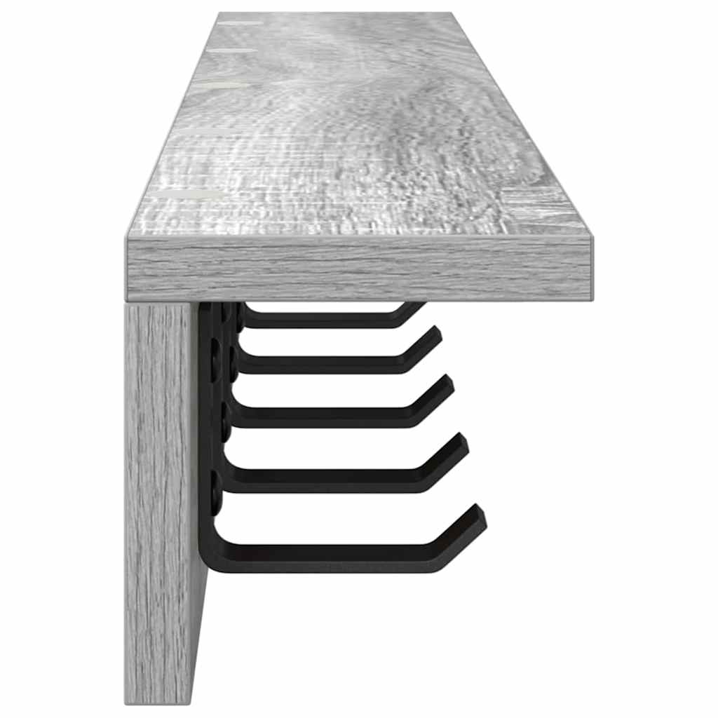 Appendiabiti a muro Grigio Sonoma 80 x 10,5 x 10,5 cm | homemem39