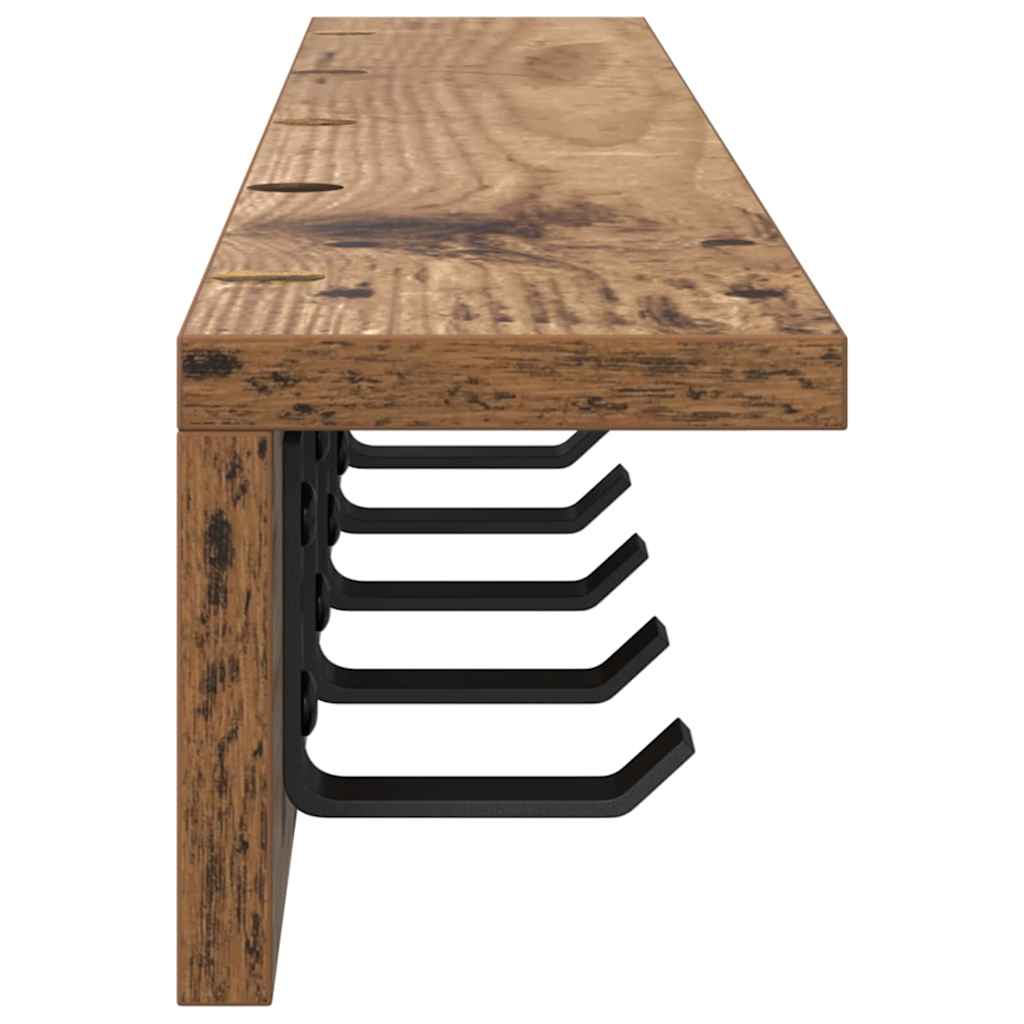Appendiabiti a muro Legno vecchio 80 x 10,5 x 10,5 cm | homemem39