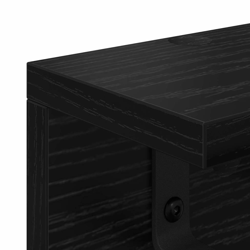 Appendiabiti a muro Rovere Nero 100 x 10,5 x 10,5 cm | homemem39