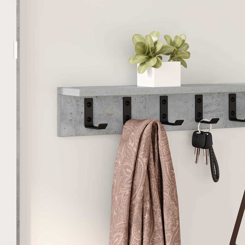Appendiabiti a muro Grigio cemento 100 x 10,5 x 10,5 cm | homemem39