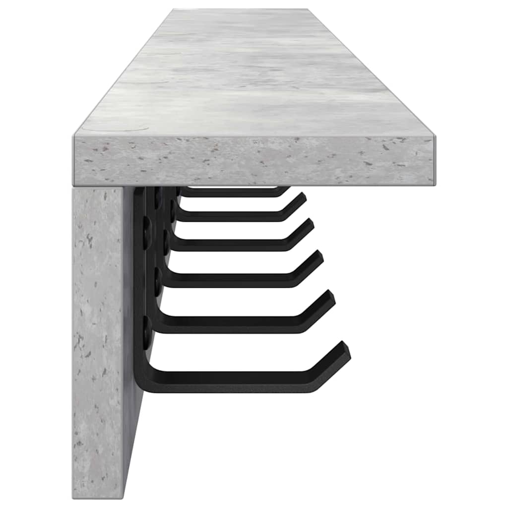 Appendiabiti a muro Grigio cemento 100 x 10,5 x 10,5 cm | homemem39
