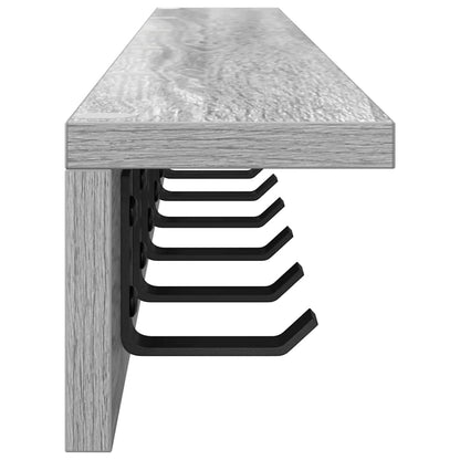 Appendiabiti a muro Grigio Sonoma 100 x 10,5 x 10,5 cm | homemem39