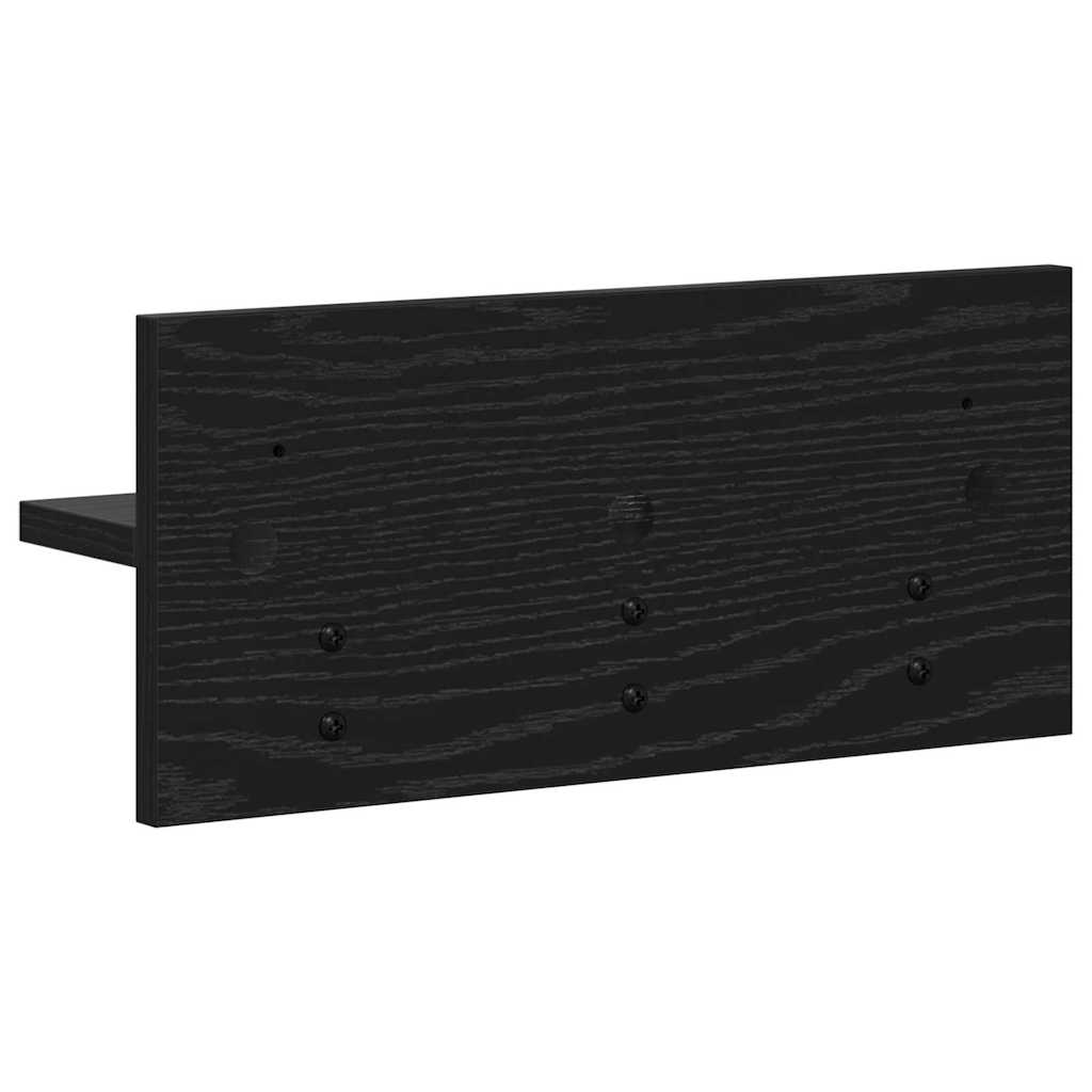 Appendiabiti a muro Rovere Nero 40 x 10,5 x 18 cm