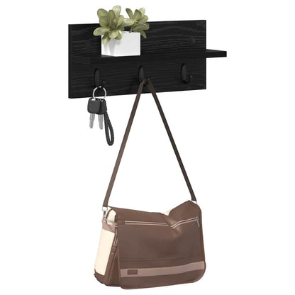 Appendiabiti a muro Rovere Nero 40 x 10,5 x 18 cm