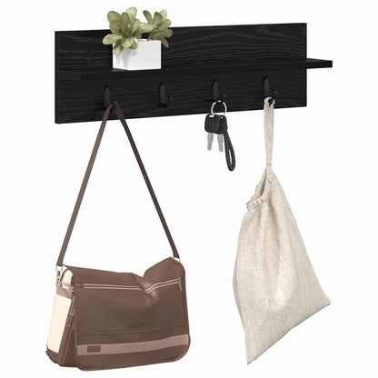 Appendiabiti a muro Rovere Nero 60 x 10,5 x 18 cm | homemem39