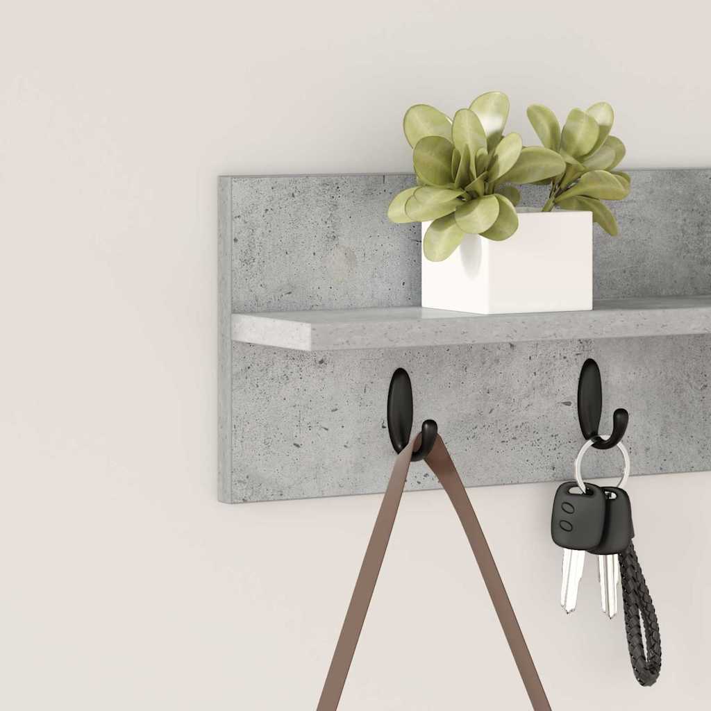 Appendiabiti a muro Grigio cemento 60 x 10,5 x 18 cm | homemem39