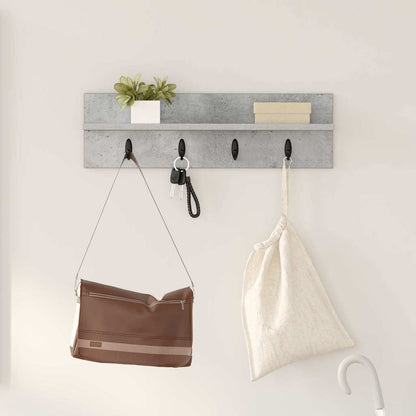 Appendiabiti a muro Grigio cemento 60 x 10,5 x 18 cm | homemem39