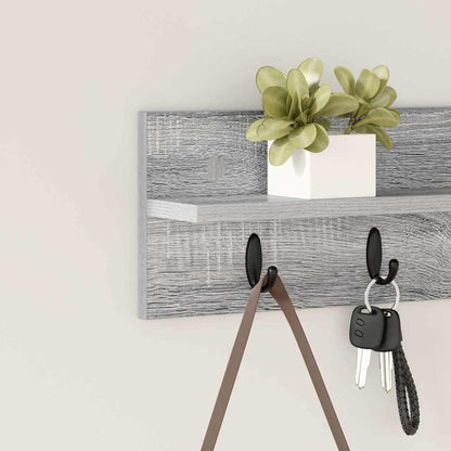 Appendiabiti a muro Grigio Sonoma 60 x 10,5 x 18 cm | homemem39