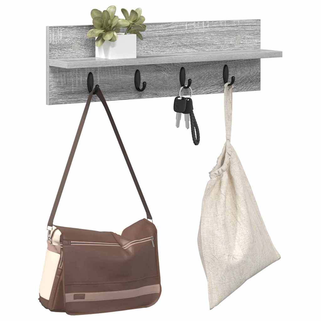 Appendiabiti a muro Grigio Sonoma 60 x 10,5 x 18 cm | homemem39