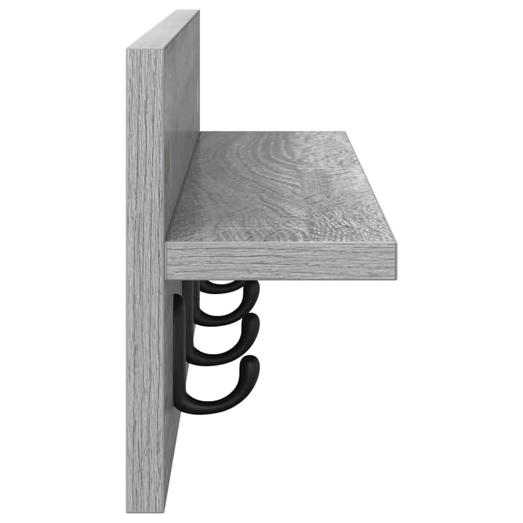 Appendiabiti a muro Grigio Sonoma 60 x 10,5 x 18 cm | homemem39