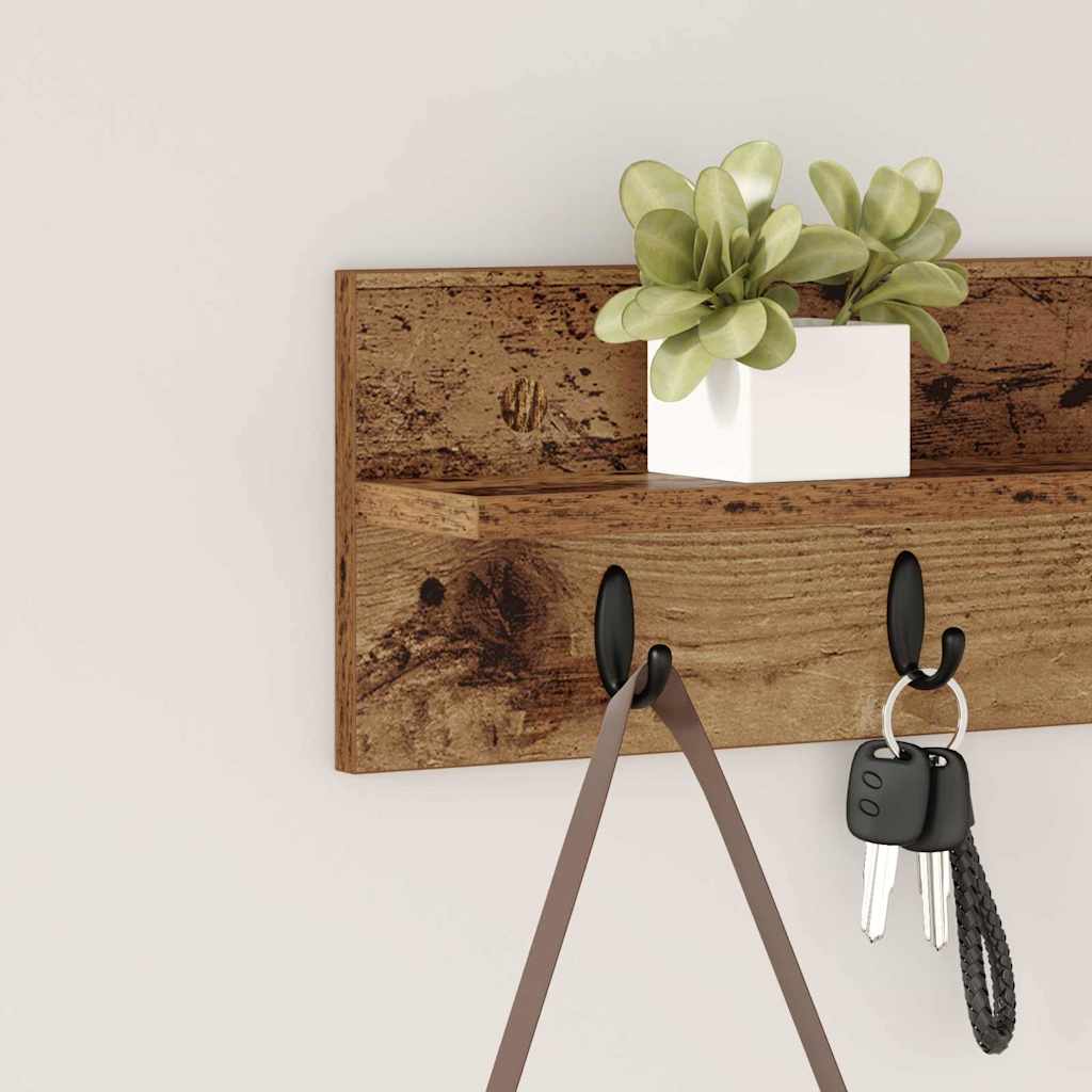 Appendiabiti a muro Legno vecchio 60 x 10,5 x 18 cm | homemem39