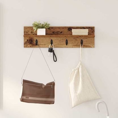 Appendiabiti a muro Legno vecchio 60 x 10,5 x 18 cm | homemem39
