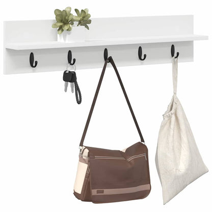 Appendiabiti a muro Bianco 80 x 10,5 x 18 cm Legno multistrato | homemem39
