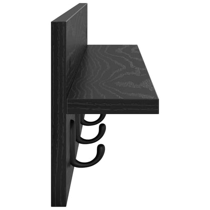 Appendiabiti a muro Rovere Nero 80 x 10,5 x 18 cm | homemem39
