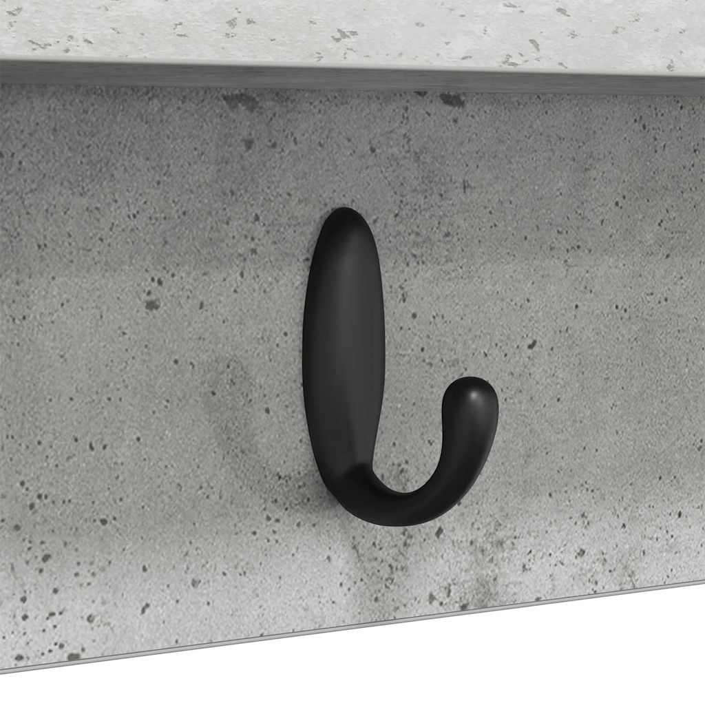 Appendiabiti a muro Grigio cemento 80 x 10,5 x 18 cm | homemem39