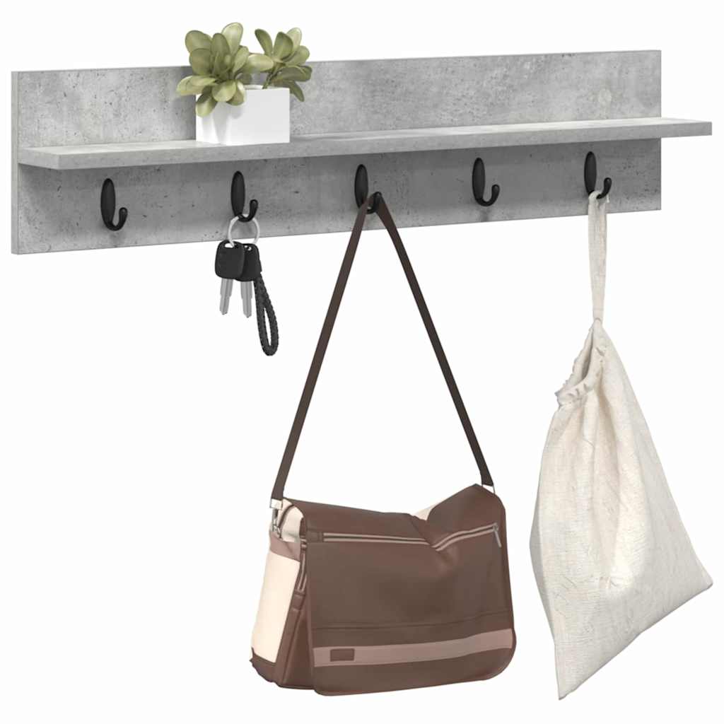 Appendiabiti a muro Grigio cemento 80 x 10,5 x 18 cm | homemem39