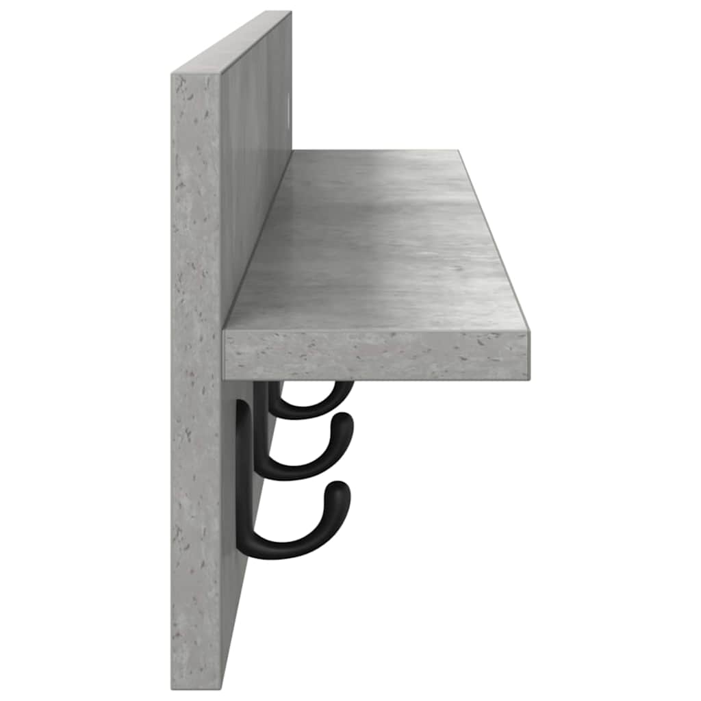 Appendiabiti a muro Grigio cemento 80 x 10,5 x 18 cm | homemem39