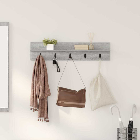 Appendiabiti a muro Grigio Sonoma 80 x 10,5 x 18 cm | homemem39