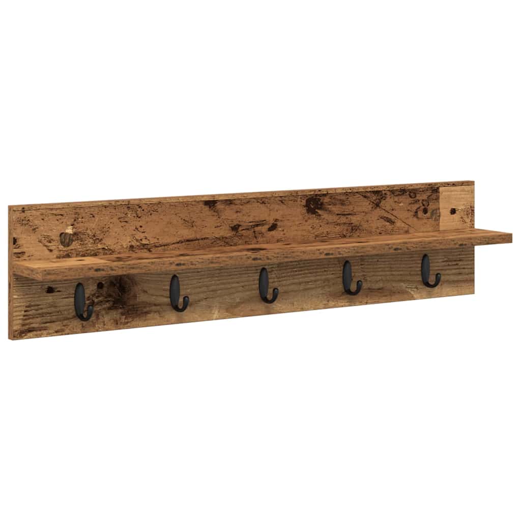 Appendiabiti a muro Legno vecchio 80 x 10,5 x 18 cm | homemem39