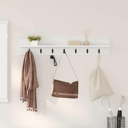 Appendiabiti a muro Bianco 100 x 10,5 x 18 cm Legno multistrato | homemem39