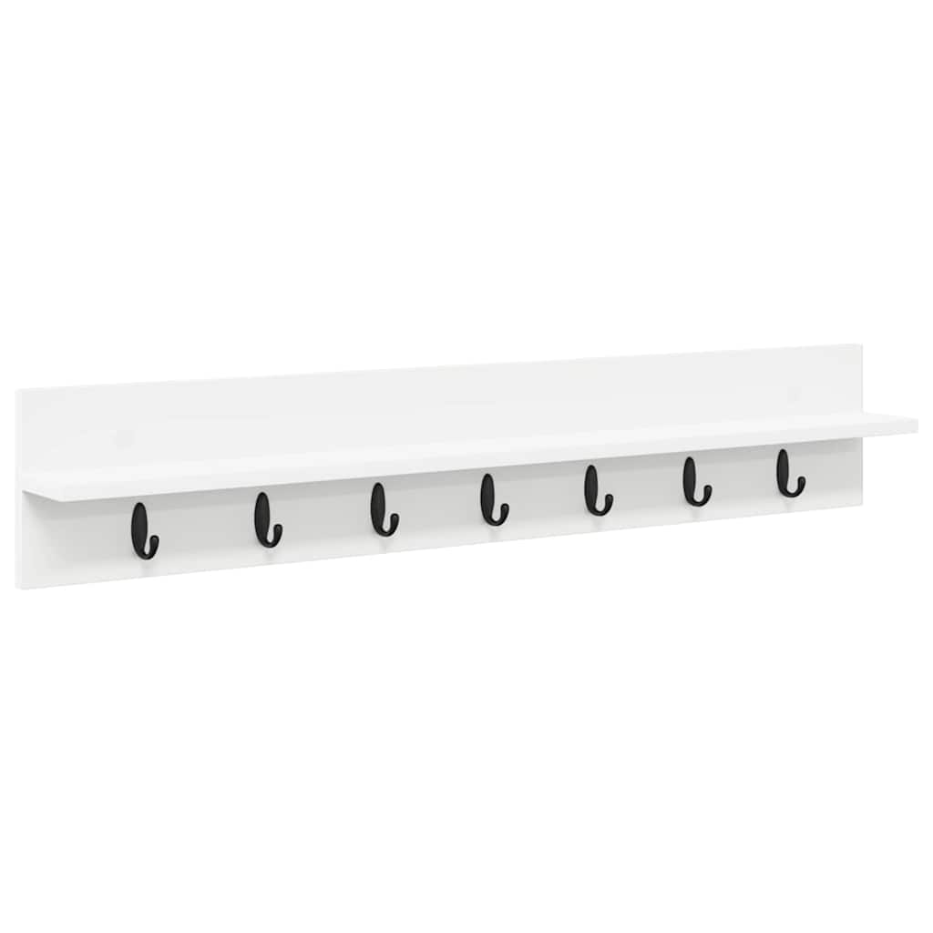 Appendiabiti a muro Bianco 100 x 10,5 x 18 cm Legno multistrato | homemem39